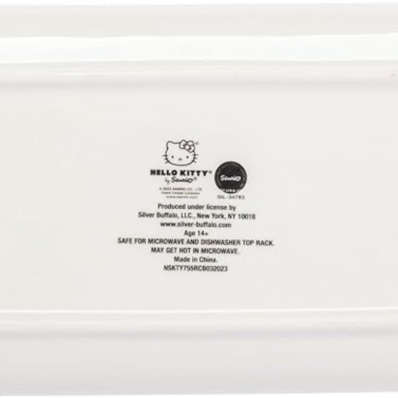 Silver Buffalo Sanrio Hello Kitty Red and White Bow Ceramic Sushi Set - Picture 5 of 7